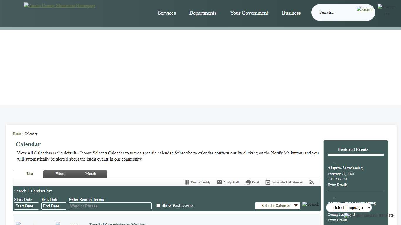 Calendar • Anoka County, MN • CivicEngage